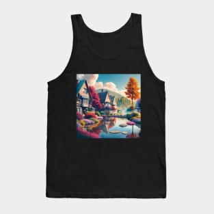 Nature-Autumn Village Tank Top